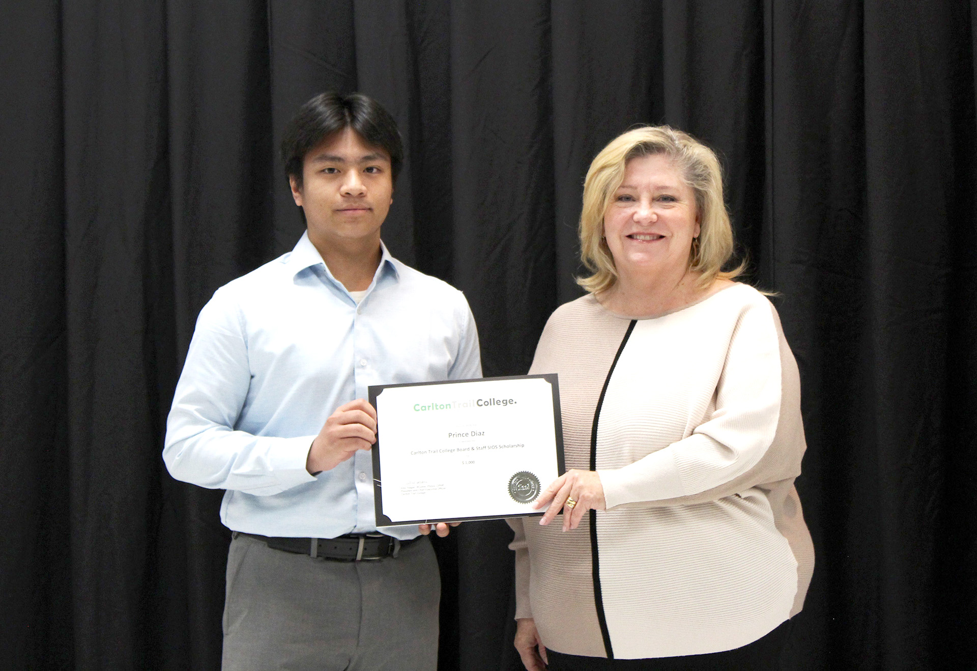 The 2025 Carlton Trail College Board & Staff SIOS Scholarship - Prince Diaz, Electrician
